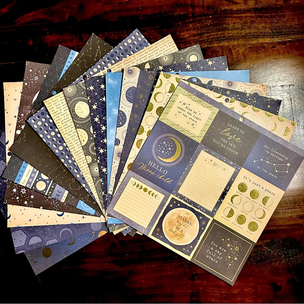Scrapbook Paper with Gorgeous Galaxy Design! 12x12 Premium Card Stock!